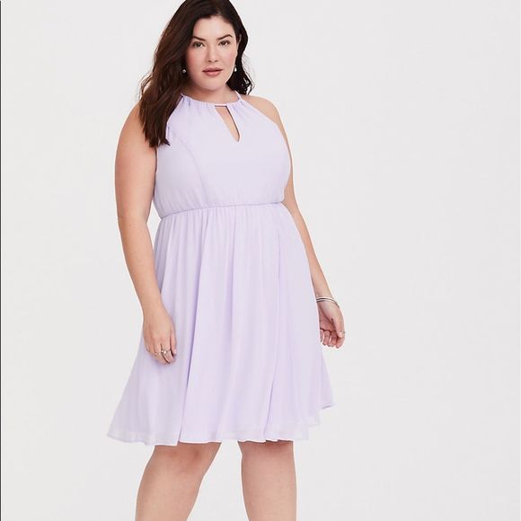 torrid Dresses & Skirts - Torrid lilac chiffon halter neck keyhole dress